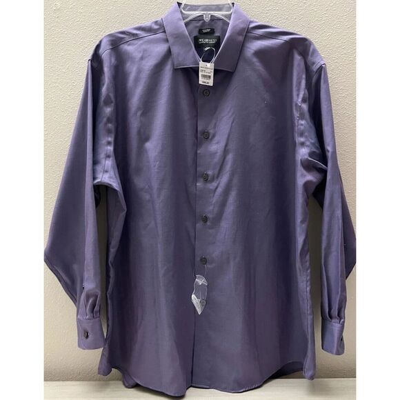 Kenneth Cole Men Sz Sz 18 1/2 34/35 Awareness Purple Slim Fit Dress Shirt $100+ - Picture 1 of 5